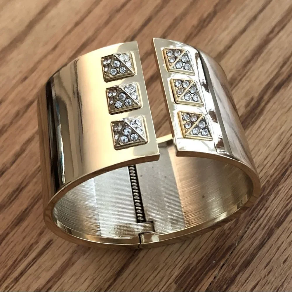 Victoria’s Secret | Pyramid Hinge Cuff Bracelet | Gold Tone